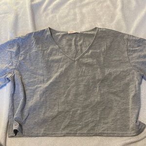 Romwe Cropped Grey T-shirt